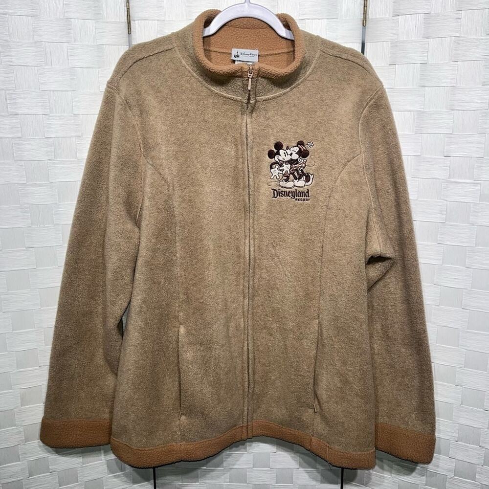 Disney Parks Disneyland Resort Women’s Fleece Beige Full Zip Sweatshirt Size 2X - Picture 6 of 13